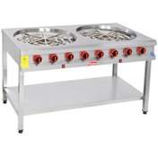 Resim SÖNMEZ ENDÜSTRİYEL Himaksan Taban Raflı Gazlı Motorlu 2 Li Börek Ocağı 