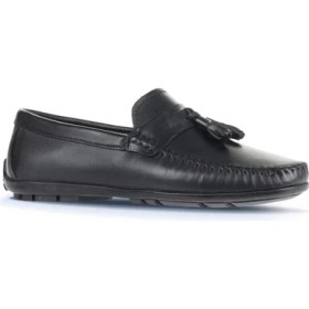 Resim Bueno Shoes Siyah Deri Erkek Loafer 21MA202 