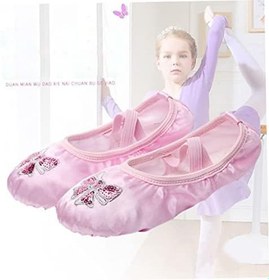 Resim Bale Ayakları Bale Antrenman Ayakkabısı Lirik Ayakkabı Tek Bale Ayakkabıları Jimnastik Yoga Ayakkabıları Bale Daireler Dans Için Yoga Ayakkabıları Kurdele Terlik Çocuk 