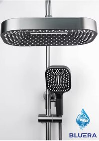 Resim Home Lüks Siyah-Krom Yağmurlama Tepe Duş Seti 