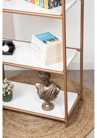 Resim Hestıa Rose Dekoratif Raf Mobilya Kitaplık Dekoratif Metal Mobilya 4 Raflı Kitaplık Altın 