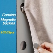 Resim 8/20/28 adet Modern Metal Perde Manyetik Kanca - Duvara Asma Manyetik Toka Kolay Kurulum, Duş Perdesi, Dikiş Kapatma, Duvar Sticker ve Kapı Sticker için Uygun 