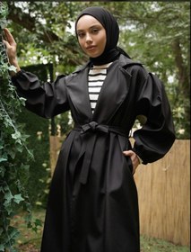 Resim unika boutique Kadın Kolu Lastikli Trençkot 