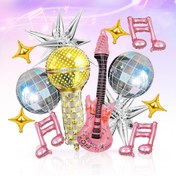 Resim Müzik Partisi Disko Balon Seti Popüler Şarkıcı 8090S Hip-Hop Disko Partisi Doğum Günü Partisi Müzik Aksesuarları Süslemeler, Cadılar Bayramı Süslemeleri, Noel Süslemeleri 