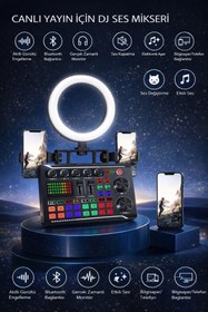 Resim Voltico Profesyonel Kablosuz Ses Mikseri – RGB LED’li, DSP İşlemcili Canlı Yayın & Kayıt Mikseri 