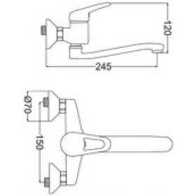 Resim Gms Sırma Duvardan Aplik Eviye Mutfak Bataryası Sr237 
