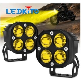 Resim Motion003 4 İnç Sarı Led Motosiklet Işığı 3000 Lümen Su Toz Geçirmez Kamyonet Römork Kamyon 