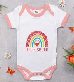 Resim Bitmeyen Kartuş Little Sister Tasarımlı Pembe Bebek Body Zıbın-1 