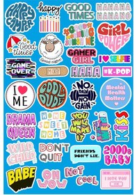 Resim Eğlenceli İfadeler Seri 2 Sticker Seti Laptop Ajanda Notebook Tablet Defter Etiket Bullet Journal Diğer 