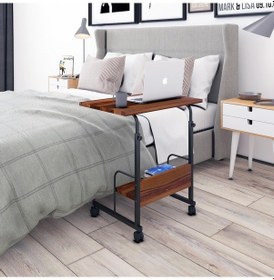 Resim Dehalimited 60X40 Raflı Yükseklik Ayarlı Frenli Tekerlekli Laptop Sehpası Çal 