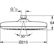 Resim Grohe Tempesta 210 Tepe Duşu 1 Akışlı Krom 26410000 