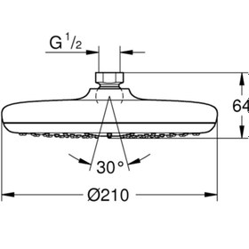 Resim Grohe Tempesta 210 Tepe Duşu 1 Akışlı Krom 26410000 