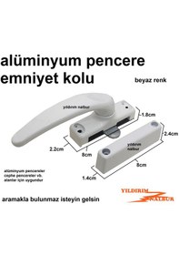 Resim Alüminyum Pencere Emniyet Kapı Kolu Beyaz Renk Cephe Pencere Kol 