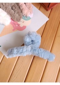 Resim Peluş Tüylü Mandal Toka - mavi Çok Renkli 