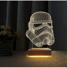 Resim 3D Masa Lambası Çocuk Odası Starwars Askeri Gece Lambası 