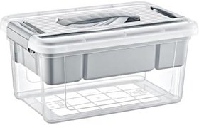 Resim Orret Home Bölmeli ve Katlı Plastik Organizer Makyaj Düzenleyici - Kilitli Takım Sandığı Organizer Kutu, Taşıma Kulplu Çok Amaçlı Düzenleyici, Katlı Saklama Kutusu (ASORTİ RENK) (5 Litre) 