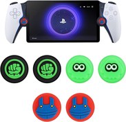 Resim Qoosea Playstation Portal için Başparmak Kavrama Kapakları Yumuşak Silikon Joystick Kapakları Düğme Kapakları Playstation 5 Portal Denetleyicili Kapaklar Kaymaz PS5 Analog Çubuk Kapak 3 Çift (6 adet) 