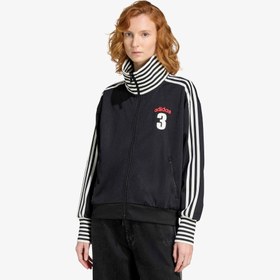 Resim adidas Vintage Striped Rib Track Kadın Siyah Eşofman Üstü 