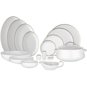 Resim EVALIZA Hanedan Yemek Takımı 101 Parça 2 Mm Shiny Gold 