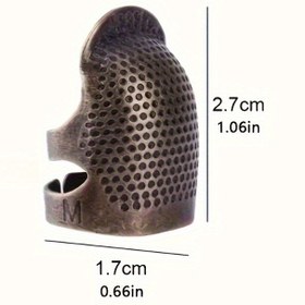 Resim Keskin Uçlu Ayarlanabilir İğne - Sağlam Kaymaz Tutma Yeri & Koruyucu Parmak Kapağı, Antik Bakır Renk (Vintage Dikiş İğnesi) Nakış, Örgü ve Dikiş İçin - Profesyonel El Sanatları Aracı, Başlangıç Seviyesi ve Uzmanlar İçin, Ergonomik Tasarım, Delikli Yapı, Dayanıklı Yapım, Kaydırmaz Tutuş 