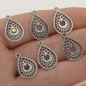 Resim 50 Adet Su Damlası Oymalı Retro Alaşım Aksesuar, Hafif Lüks DIY Takı Yapım Seti - Kolye, Küpe ve Bileklik İçin Yaratıcı Tatil Hediyesi Takı Malzemeleri 
