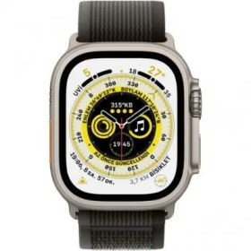 Resim Apple Watch Ultra GPS + Cellular 49mm Titanyum Kasa ve Siyah-Gri-Trail Akıllı Saat 