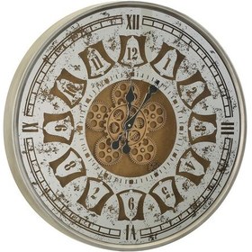 Resim Vitale Eskitme Çarklı Duvar Saati 60 Cm Ak.jı0005 Altın - Gri 