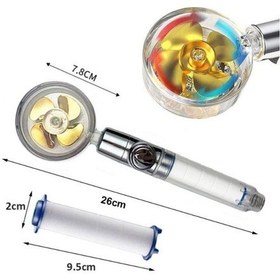 Resim Filtreli Arıtmalı Su Tasarruflu 360 Derece Dönebilen Turbo Pervaneli Tazyikli Duş Başlığı 