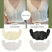 Resim Şık Polyester Göğüs Kaldırma Bandı, Strapless ve Sutyensiz Kıyafetler için 2 Adet Yapışkan Sarkan meme Kapağı, Elle Yıkanabilir Katı Renk Sütyen Aksesuarları - Non-Woven Kumaş İç Çamaşırı Çözümü 