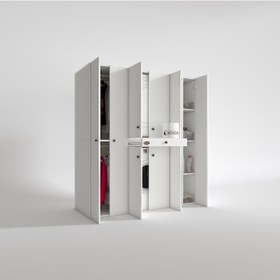 Resim Kenzlife Çamaşır-Kurutma Makinesi Dolabı Ve Giysi Dolabı Çekmeceli Ebuzer Sağ Raf Beyaz 187X170X120 Banyo Çok Renkli 