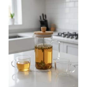 Resim Skygo Bambu French Press 1000 cc Bitki Çayı Flitre Kahve 
