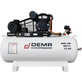 Resim Demr Kompresör Pistonlu 300 LT 2 Kafa 12 Bar 5.5 HP IDMK290 Hava Kompresörü 