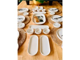 Resim Modern 43 Parça 6 Kişilik Porselen Kahvaltı Takımı 