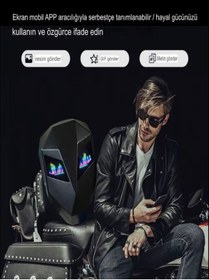 Resim DEANB LED Gözlü Su Geçirmez Sırt Çantası | Laptop, Motosiklet, Scooter, Bisiklet, 36x18x48cm 