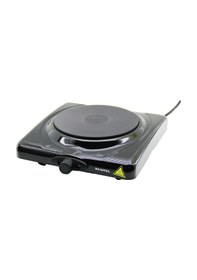 Resim Siyah Tek Gözlü Elektrikli Ocak Hotplate 1500w Ayarlanabilir Termostat Kolay Temizlenebilir Uyarı Lambası Lx-7115 5256 
