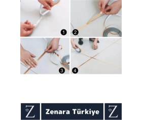 Resim Zenara Premium Kendinden Yapışkanlı Su Geçirmez Fayans Arası Gold Şerit Derz Bant 1 cm x 50 Metre 4 Adet 