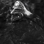 Resim ipek silver 925 Ayar Gümüş Maskeli Kuru Kafa Motifliyüzük 