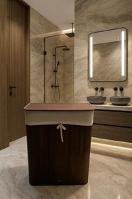 Resim Bambu Çamaşır Sepeti 52X32X60 Beyazlar/renkliler Ayrı BÖLMELI-100 Lt Büyük Boy 