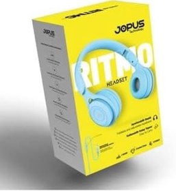 Resim Js80 Ritmo Universal 3,5 Mikrofonlu Kulaklık Mavi Açık Mavi 