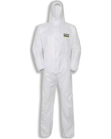 Resim Tek Kullanımlık Kapüşonlu Sıvı Geçirmez Koruyucu Tulum 60 G Beyaz 