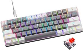 Resim Rever T60 Mekanik Oyuncu Klavyesi Red Switch RGB Led Işıklı Kablolu Gaming Klavye 