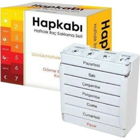 Resim Turkuaz Haftalık Saklama Kutusu, Pratik ve Şık Organizatör 