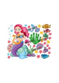 Resim Deniz Kızı Deniz Yıldızları Balıklar Temalı Çocuk Odası Sticker 