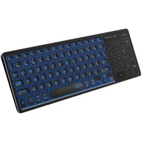 Resim Geeroyoo Kablosuz Çift Modlu Klavye 2.4g/bt Kablosuz Bağlantı Ergonomik Tasarım Dokunmatik Yüzeyle 7 Renkli Arka Aydınlatma Efekti Geniş Uyumluluk 