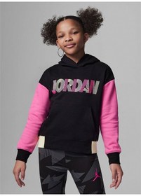 Resim Çocuk Siyah Kapüşonlu Baskılı Sweatshirt 45C595-023 JDG GIRLS FUNDAMENTIAL P 