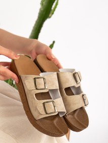 Resim Jackers Unisex Ortopedik Taban Terlik Çift Bantlı Tokalı Günlük Rahat Ev Ve Dışarı Terliği 