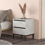 Resim Yurudesign Luvio Komodin 2 Çekmece Metal Ayaklı Taş-siyah Lv25-tl 