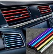 Resim Gaojunshop01 10 Adet 7.87 İnç U Şekilli Krom Pvc Renkli Otomobil Klimaları Dekorasyon Şeridi 03 