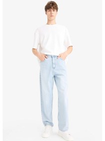 Resim Defacto Baggy Fit Geniş Kalıp Geniş Paça Jean Yıkamalı Pantolon F9821ax25smnm39 Mavi 