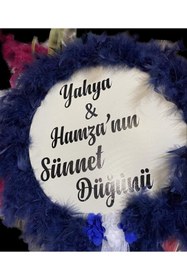 Resim GÜVEN Sosyete Shop Sünnet Kına Gecesi Tefi Lacivert Tüylü Def 32 Cm 